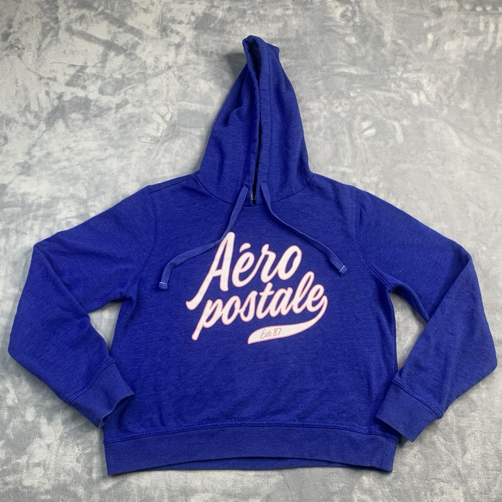 Aeropostale‎ Hoodie Women's L Blue Long Sleeve Pullover
